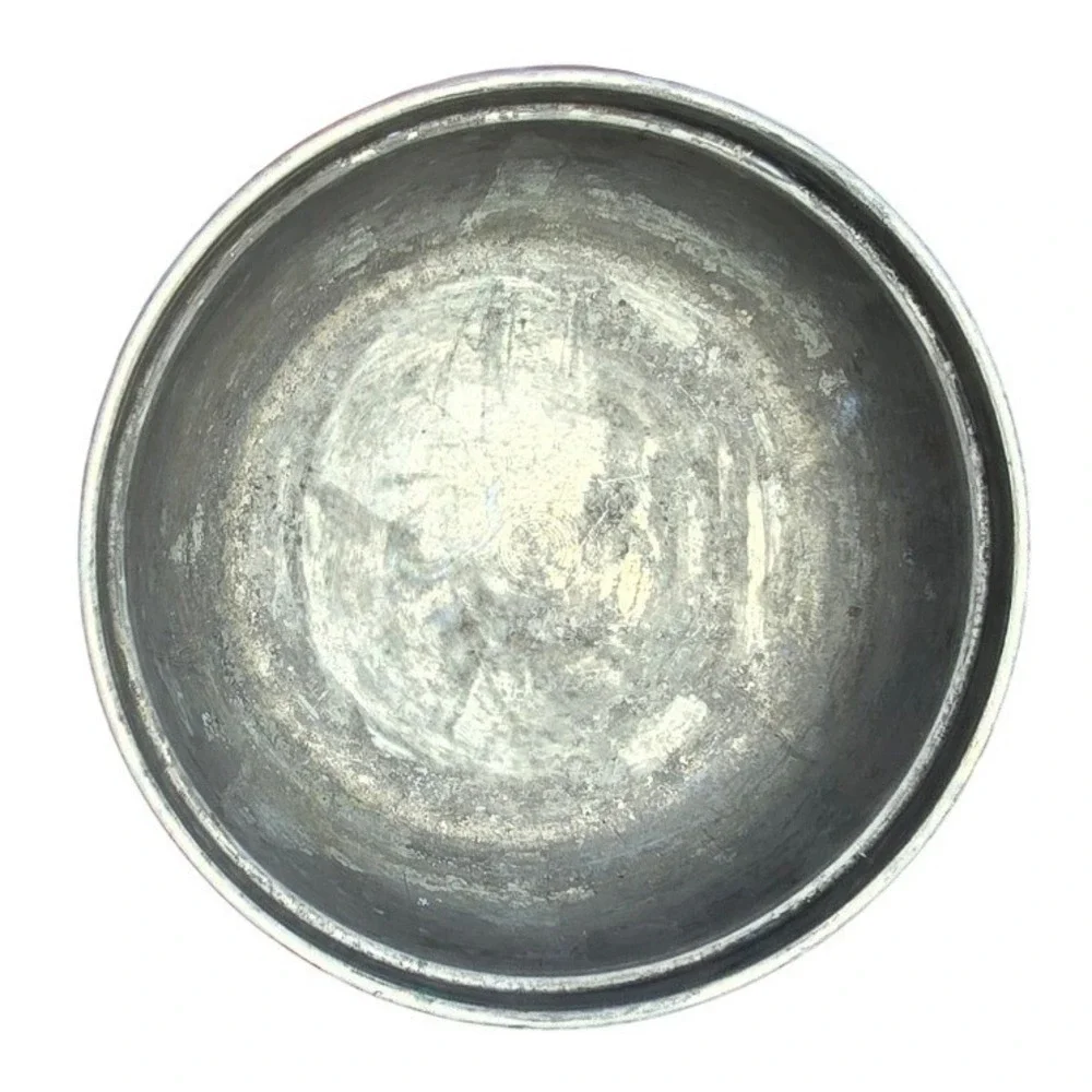 Vintage Large Copper Mixing Bowl Tin Lined Round Heavy Duty Farmhouse 10 Inch